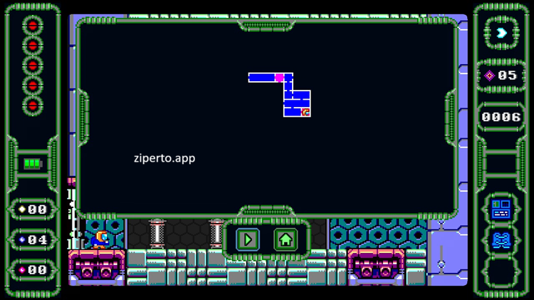 Cosmos Bit Switch gameplay showing a colorful 8-bit alien world with pixel-art platforms and enemies.