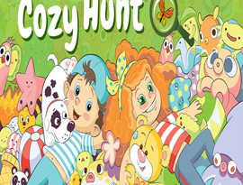 Cozy Hunt gameplay showing colorful illustrated scenes filled with hidden objects and cute details waiting to be discovered.