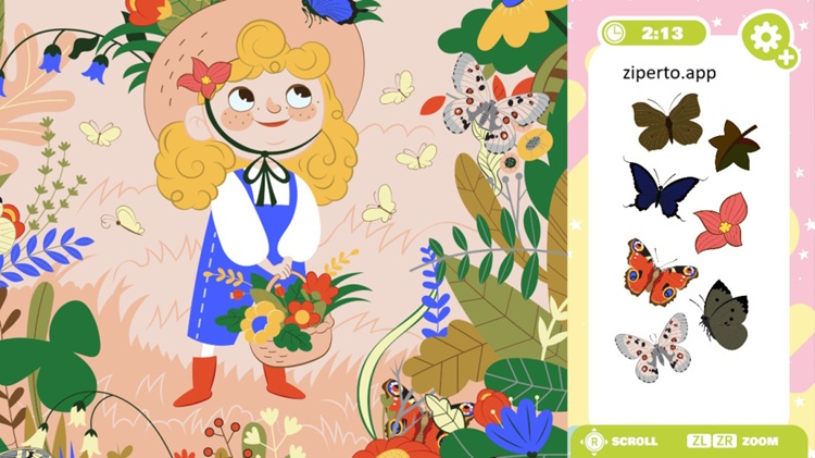 Cozy Hunt gameplay showing colorful illustrated scenes filled with hidden objects and cute details waiting to be discovered.