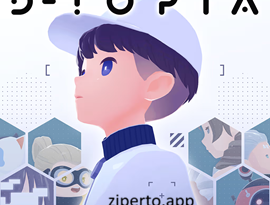 D-topia gameplay showing a futuristic residential community with colorful characters and clean sci-fi environments.