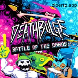 Deathbulge: Battle of the Bands showing musicians battling strange enemies with music-themed attacks into RPG world.