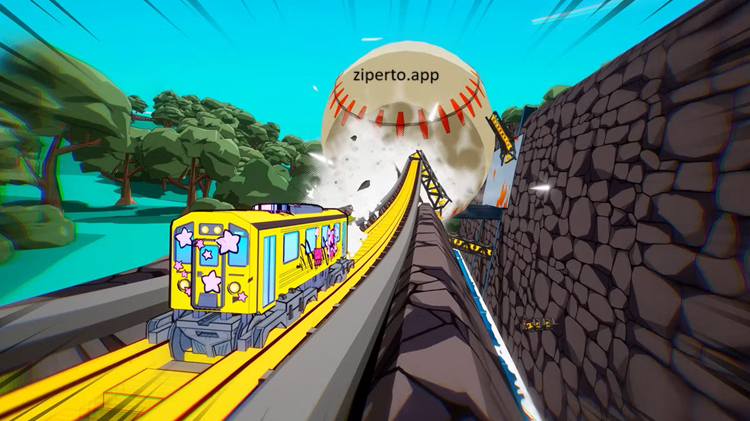 Denshattack! gameplay showing colorful arcade-style action, distinctive characters and reaction-based gameplay.