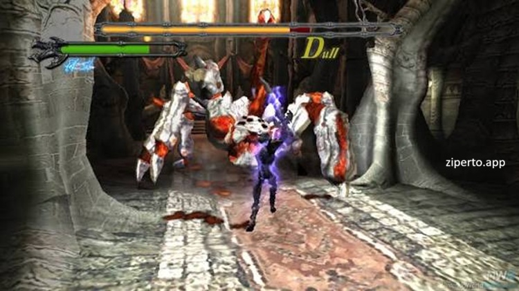 Devil May Cry 2026 gameplay showing Dante using his sword and dual guns against demons in a dark gothic environment.