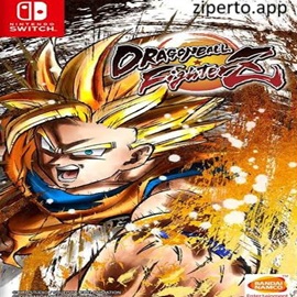 Dragon Ball FighterZ gameplay showing three Dragon Ball characters battling with fast combos, and dramatic anime-style effects.