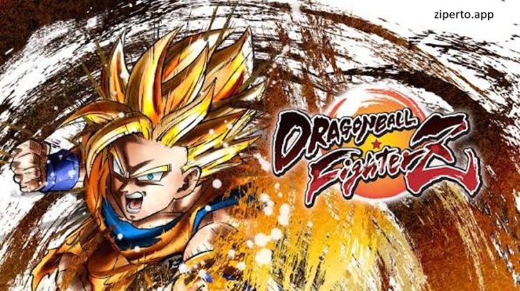 Dragon Ball FighterZ gameplay showing three Dragon Ball characters battling with fast combos, and dramatic anime-style effects.