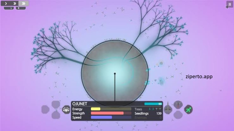 Eufloria HD gameplay featuring peaceful space exploration, asteroid colonies, resource management and strategic expansion.