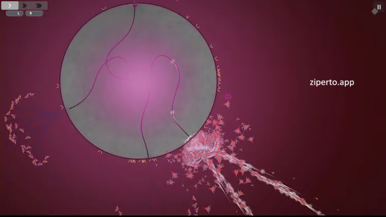 Eufloria HD gameplay featuring peaceful space exploration, asteroid colonies, resource management and strategic expansion.