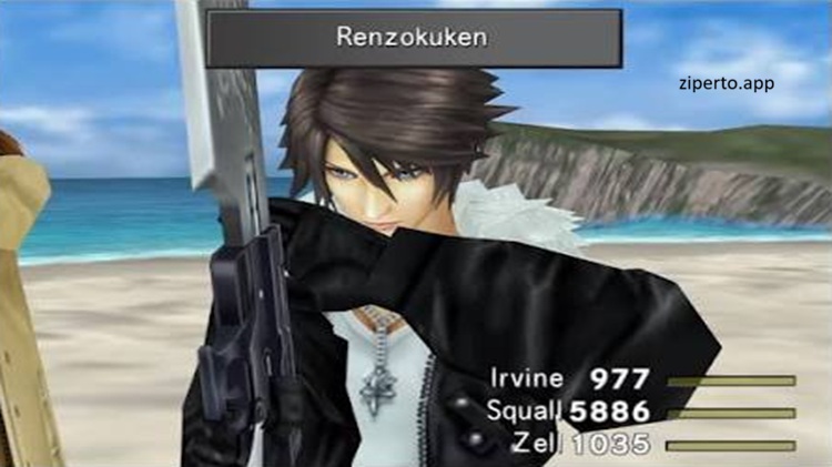 FINAL FANTASY VIII Remastered 2026 showing Squall and Rinoa with battles, Guardian Forces and classic RPG gameplay.