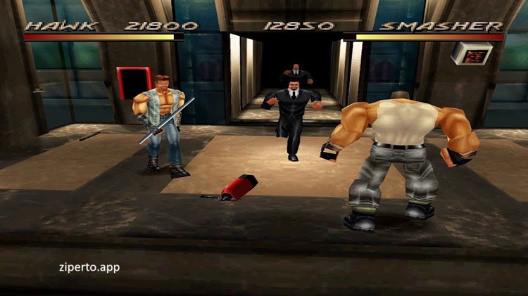 Fighting Force Collection gameplay featuring classic beat 'em up combat, powerful heroes and interactive city environments.