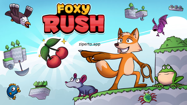 FoxyRush gameplay featuring fast platform action, colorful stages, quick reflex challenges and endless running fun.