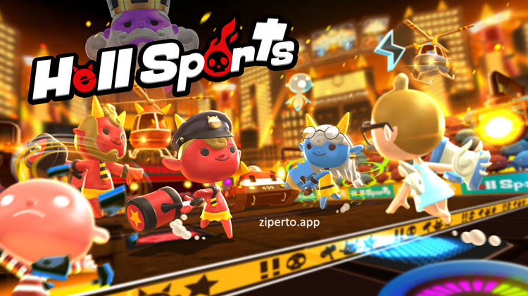 Hell Sports showing colorful teams battling in a fast football-style match with special abilities and a Hell-themed arena.