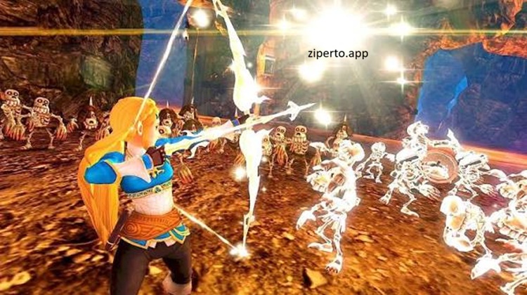 Hyrule Warriors: Definitive Edition is showing Zelda large enemy armies with weapons, special attacks and colorful battlefield effects.