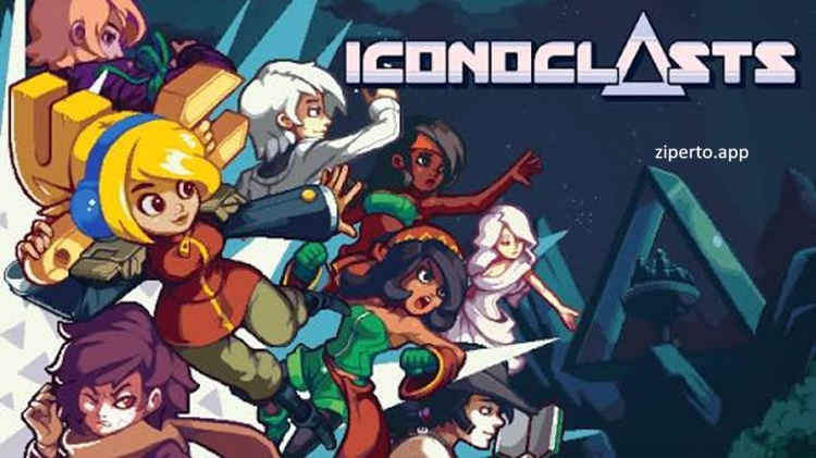 Iconoclasts 2026 featuring Robin, pixel-art environments, wrench combat, firearms and 2D action platforming.