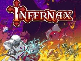 Infernax 2026 featuring a knight, dark medieval landscapes, pixel-art enemies and retro action platforming.
