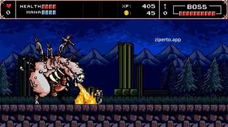 Infernax 2026 featuring a knight, dark medieval landscapes, pixel-art enemies and retro action platforming.