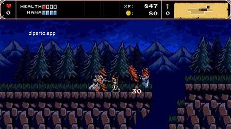 Infernax 2026 featuring a knight, dark medieval landscapes, pixel-art enemies and retro action platforming.