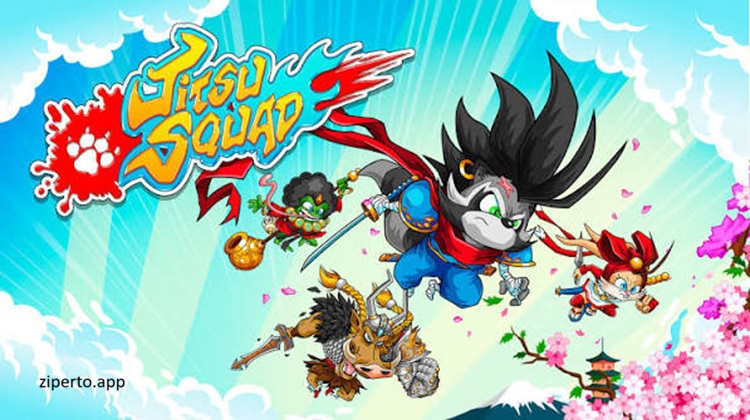 Jitsu Squad 2026 characters fighting enemies with colorful attacks in a fast-paced beat ’em up.