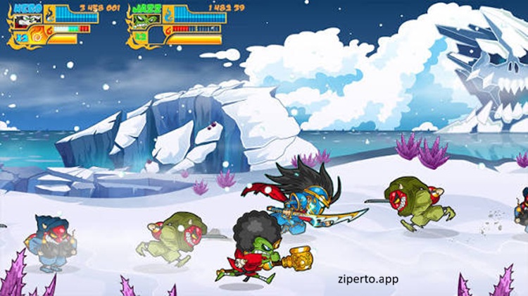 Jitsu Squad 2026 characters fighting enemies with colorful attacks in a fast-paced beat ’em up.