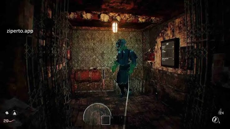 KLETKA 2026 gameplay showing a mysterious elevator, dark corridors, survival horror and cooperative exploration.