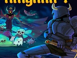 Knightin’+ gameplay showing a pixel-art knight exploring a fantasy dungeon with enemies, traps and mysterious rooms.
