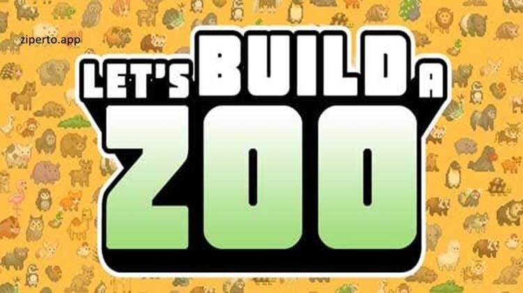 Let's Build a Zoo 2026 featuring colorful pixel art, animal enclosures, visitors and zoo management gameplay.