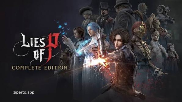 Lies of P: Complete Edition gameplay showing Pinocchio fighting mechanical puppets in the dark Gothic city with combat abilities.