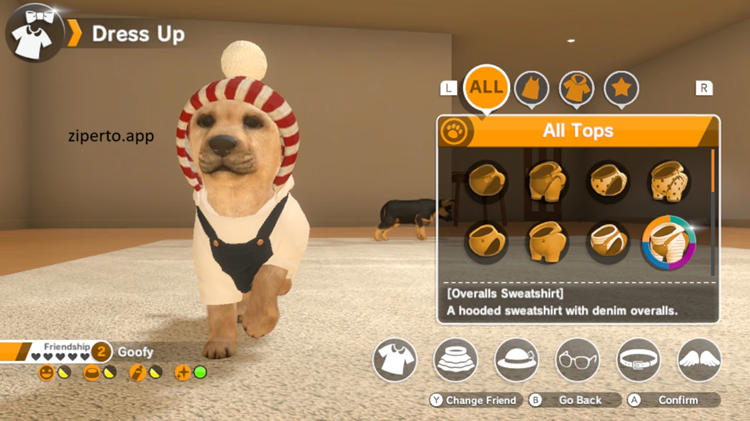 Little Friends: Dogs & Cats gameplay showing adorable puppies and kittens during feeding, training and pet care activities.