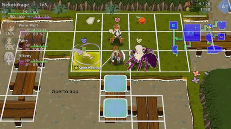 Monster Girls and the Mysterious Adventure 2 2026 gameplay is exploring a colorful dungeon in a turn-based roguelike RPG.