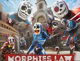 Morphies Law gameplay showing colorful characters battling in a futuristic arena with vibrant combat effects.