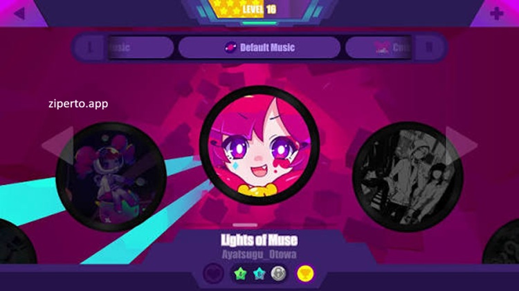 Muse Dash rhythm gameplay featuring anime characters, colorful side-scrolling action and fast-paced beat challenges.