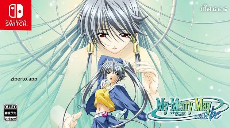 My Merry May with Be featuring Leu, a human-like Replis in visual novel with emotional character scenes and futuristic settings.
