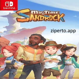 My Time at Sandrock featuring a desert workshop, colorful characters, crafting, farming and exploration.