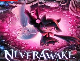 NeverAwake gameplay showing Rem fighting strange nightmare creatures in a colorful hand-drawn twin-stick shooter environment.