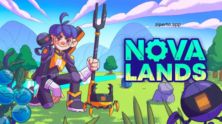 Nova Lands gameplay featuring factory automation, island exploration, resource gathering and colorful crafting adventures.