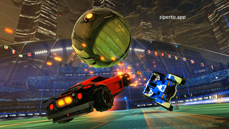 Rocket League Ultimate Edition 2026 featuring fast cars, soccer gameplay, colorful arenas and high-speed matches.