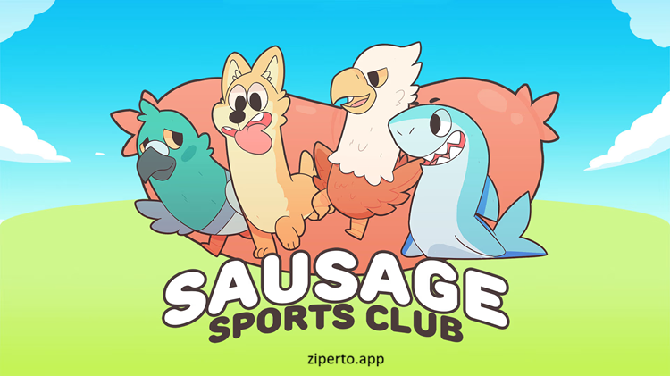Sausage Sports Club is showing floppy animal athletes competing in colorful arenas with playful environments.
