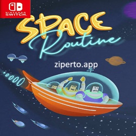Space Routine gameplay showing a family living in a colorful retro space with homes, daily activities and futuristic surroundings.