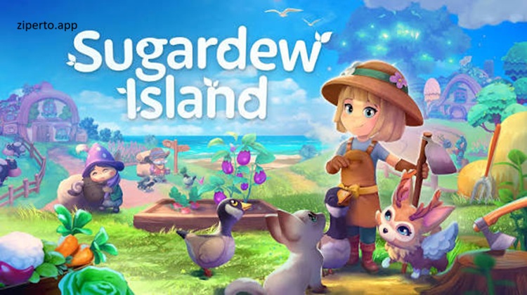 Sugardew Island gameplay featuring cozy farming, crop growing, animal care, peaceful and charming village life.