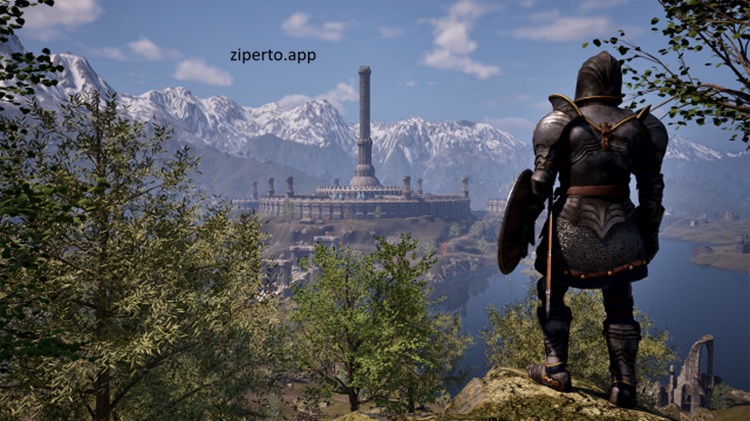 The Elder Scrolls IV: Oblivion Remastered showing a character with fantasy environments, ruins and medieval landscapes.