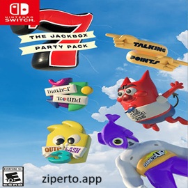 The Jackbox Party Pack 7 2026 featuring five party games, colorful cartoon graphics, drawings and group gameplay.