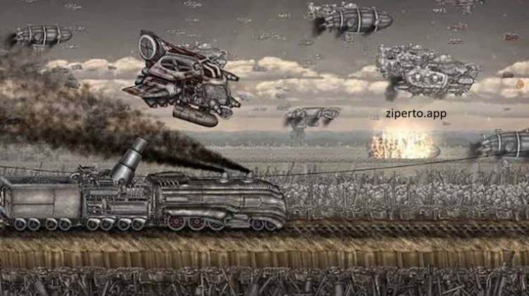 The Last Shot gameplay showing a dieselpunk engineer exploring industrial machinery and dangerous wartime environments.