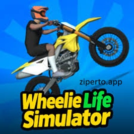Wheelie Life Simulator gameplay showing a motorcycle rider with detailed riding environments and realistic bike physics.