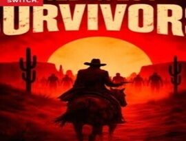Wild West Survivors gameplay showing a gunslinger battling enemy waves with weapons, upgrades, and western scenery.