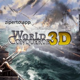 World Conqueror 3D 2026 showing military units, strategic territories, artillery and World War II turn-based battles.