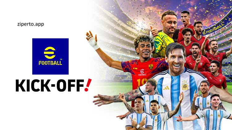 eFootball Kick-Off! gameplay featuring realistic football action, licensed clubs, accurate passing and exciting matches.