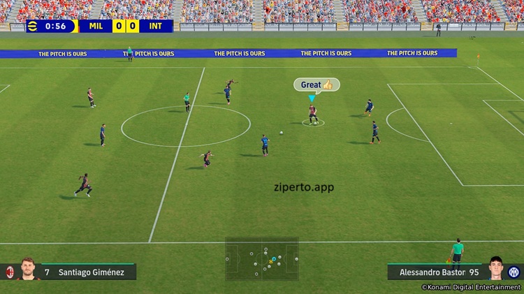 eFootball Kick-Off! gameplay featuring realistic football action, licensed clubs, accurate passing and exciting matches.