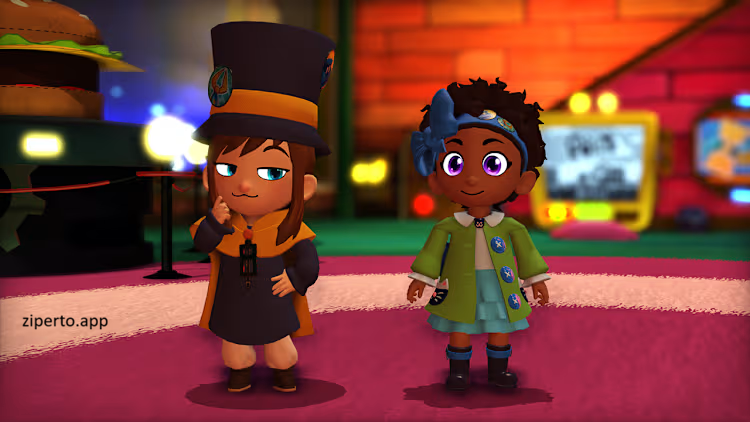 A Hat in Time 2026 featuring Hat Kid, colorful 3D platforming and imaginative worlds.