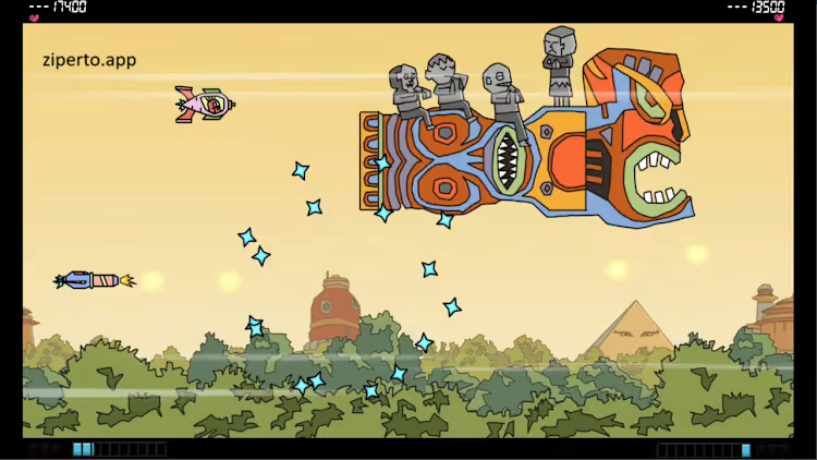 Alien Cruise 2026 featuring alien planets, enemies, weapons and side-scrolling shooter action.