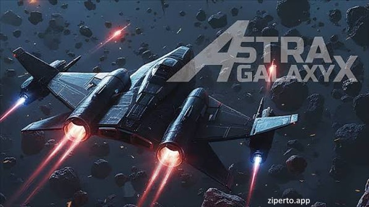 Astra GalaxyX 2026 showing battling enemy ships, projectiles and bosses across a galaxy.