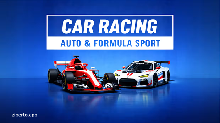 Car Racing – Auto & Formula Sport 2026 featuring street cars and formula vehicles on racing tracks.